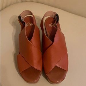 NOW Italian Leather Wedge Sandal